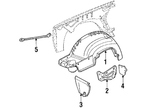 1986 Pontiac Bonneville Inner Components - Fender Diagram
