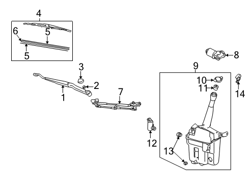 2003 Pontiac Vibe Washer Pump Diagram for 88974669