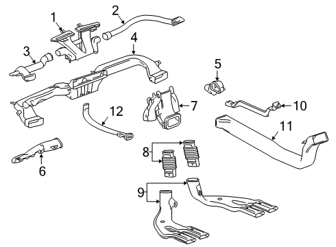 2023 Cadillac XT4 Air Duct Diagram for 23276328