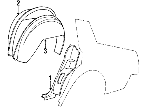 1985 Oldsmobile Cutlass Salon Inner Components - Quarter Panel Diagram 2 - Thumbnail