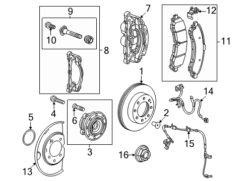 2024 Chevy Silverado EV Front Brakes Diagram