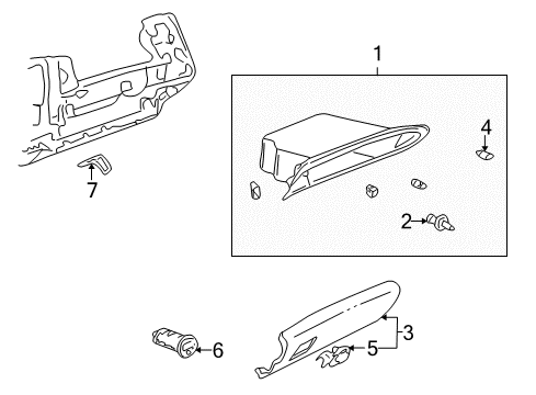 2001 Buick LeSabre Glove Box Diagram for 25713937