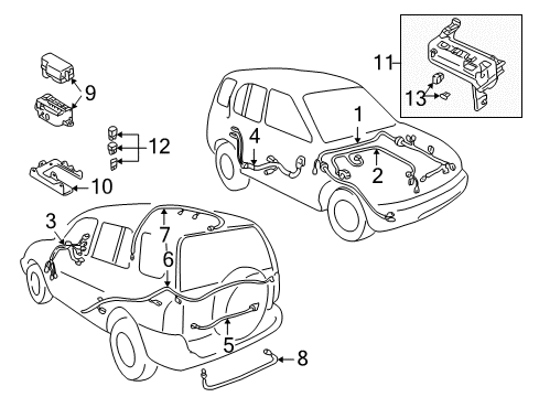 2000 Chevy Tracker Fuse, Yellow Diagram for 12004009