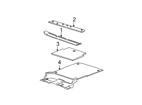 2000 Chevy Tahoe Upper Molding Diagram for 15747511