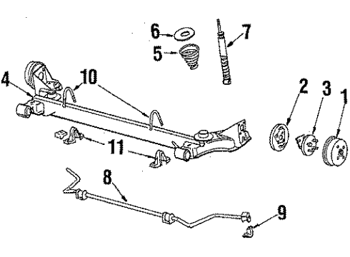 1984 Cadillac Cimarron Rear Suspension Components Diagram 2 - Thumbnail