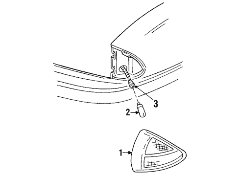 1996 Pontiac Bonneville Marker Lamp, Front Passenger Side Diagram for 16524196