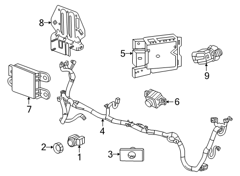 2025 Cadillac OPTIQ Electrical Components - Front Bumper Diagram
