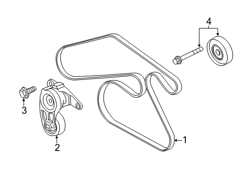 2011 Cadillac SRX Serpentine Belt Diagram for 55567786
