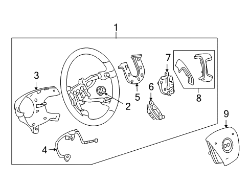 2008 Hummer H2 Steering Wheel & Trim Diagram