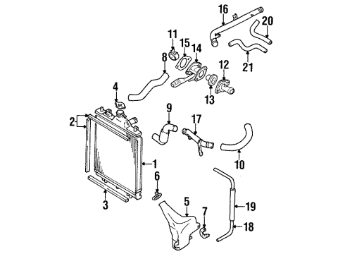 1998 Chevy Metro Radiator & Components Diagram 3 - Thumbnail