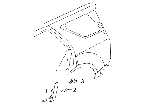 2009 Cadillac SRX Exterior Trim - Quarter Panel Diagram