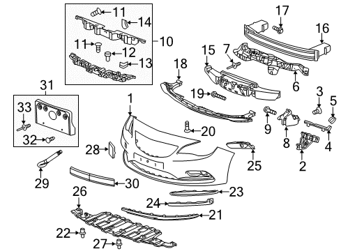 2018 Buick Cascada Lower Control Arm Bolt Diagram for 11589274