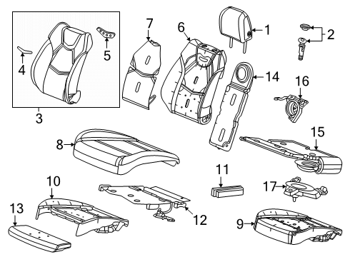 2024 Cadillac CT4 Pad, Theft Deterrent Or Front / Rear / Side / Intake Object Diagram for 84447937