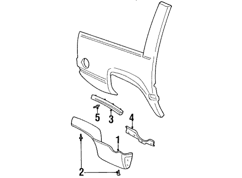 2000 GMC Yukon Retainer, Outer Driver Side Diagram for 15031571