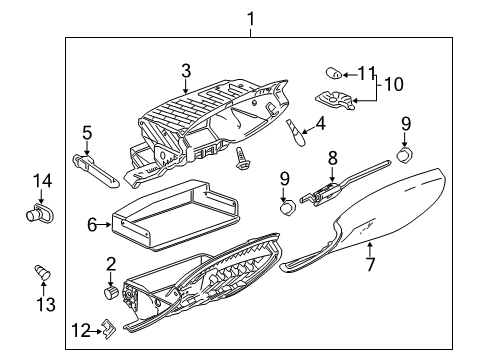 2016 Cadillac SRX Glove Box Assembly Bumper Diagram for 20836029