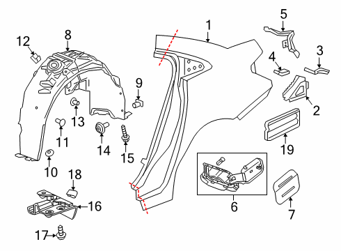 2016 Chevy Cruze Tail Lamp Pocket, Driver Side Diagram for 23208807