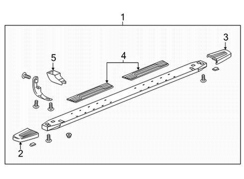 2020 GMC Sierra 3500 HD Step Bar Assembly Diagram for 84676712
