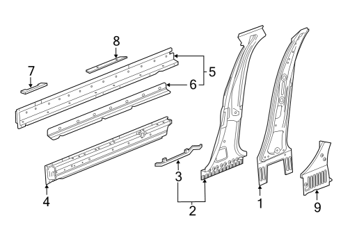 2024 Buick Envision Center Pillar & Rocker Diagram