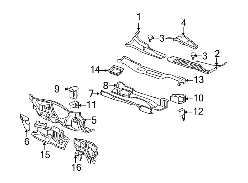 2006 Chevy Monte Carlo Cowl Diagram