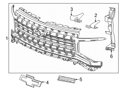 2025 Chevy Tahoe Grille & Components Diagram 3 - Thumbnail