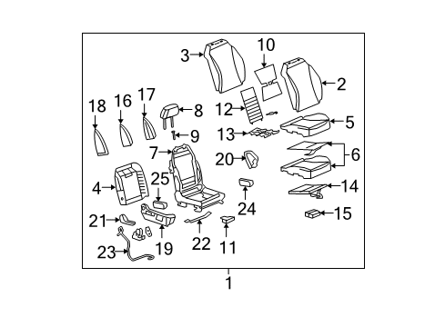 2008 Saturn Aura Cushion Cover, Front Passenger Side Diagram for 25963615