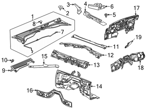 2021 Cadillac CT4 Plenum Panel Diagram for 84759263