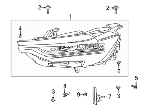 2022 Buick Envision Headlamp Assembly, Front Passenger Side Diagram for 85568147