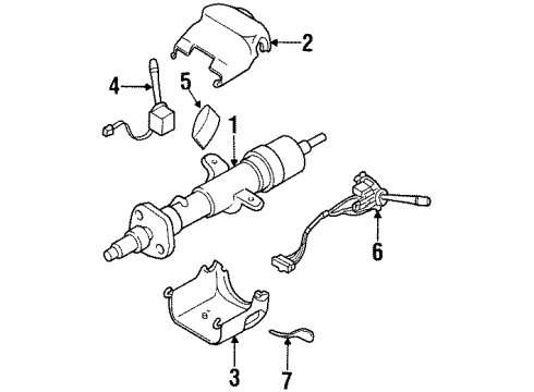 2000 Oldsmobile Intrigue Shroud, Switches & Levers Diagram