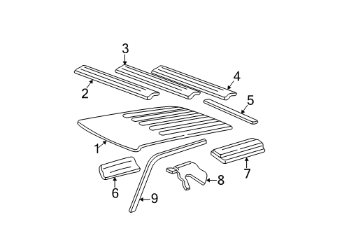 2005 Chevy Blazer Drip Weatherstrip, Passenger Side Diagram for 15113133