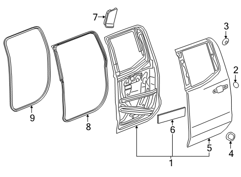 2020 GMC Sierra 1500 Door & Components Diagram 4 - Thumbnail