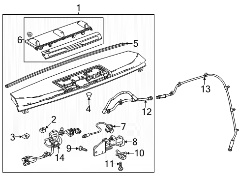 2024 GMC Hummer EV SUV Rear Spoiler Diagram