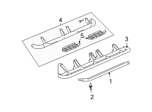 2008 Hummer H2 Exterior Trim - Pillars Diagram