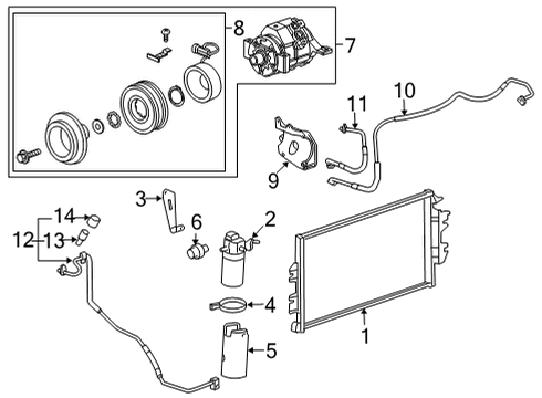 2025 Chevy Express 3500 A/C Condenser, Compressor & Lines Diagram 2 - Thumbnail