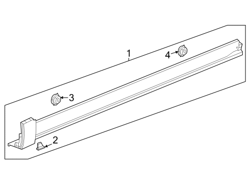 2025 Chevy Trax Exterior Trim - Pillars Diagram