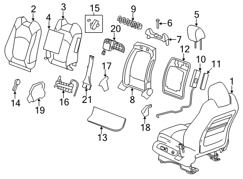 2012 GMC Acadia Seat Back Pad, Driver Side Diagram for 20820215