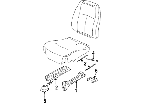 1999 Oldsmobile Cutlass Seat Track, Front Driver Side Diagram for 16790085