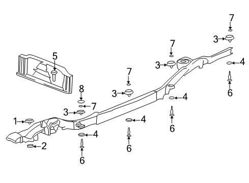 2004 Chevy Suburban 1500 Mount Bolt Retainer Diagram for 15743841