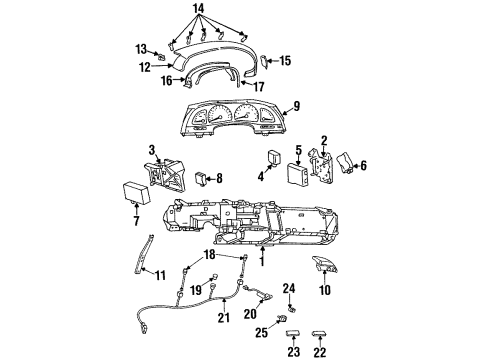 1999 Oldsmobile Aurora Power Steering Control Module Diagram for 16253643