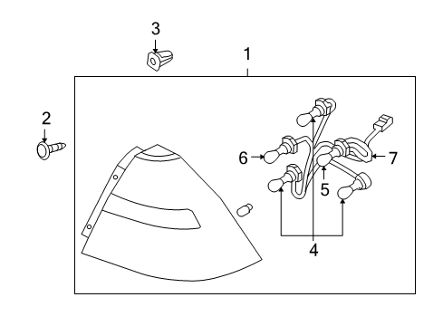 2009 Chevy Aveo Signal Lamp Bulb Diagram for 94535572