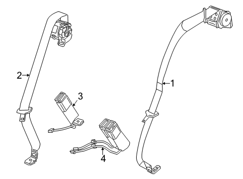 2018 Chevy Volt Lap & Shoulder Belt, Black, Driver Side Diagram for 19356310