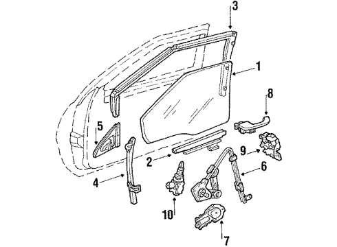 1987 Pontiac Bonneville Sash Channel, Front Driver Side Diagram for 20736555