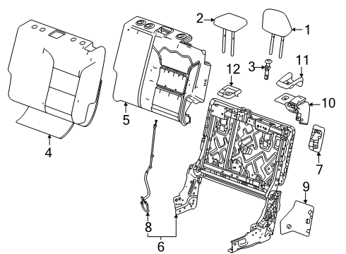 2024 Chevy Traverse Pad, Rear Seat Back Diagram for 26497872