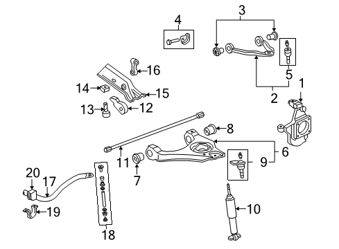 2007 Chevy Silverado 3500 HD Stabilizer Bar & Components Diagram 3 - Thumbnail