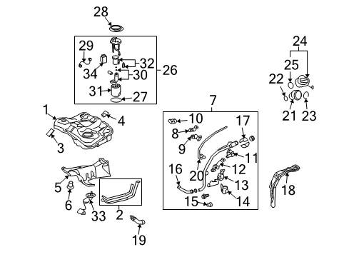 2009 Pontiac Vibe Fuel Pump Diagram for 88974776
