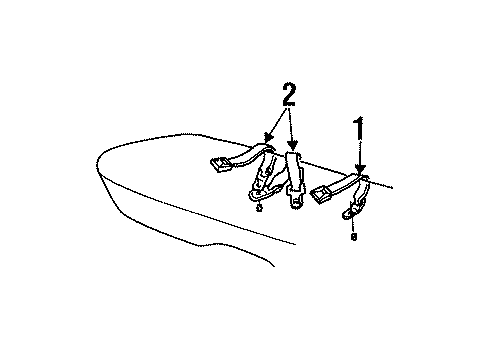 1995 Buick Century Center Belt Assembly, Rear Diagram for 12393141