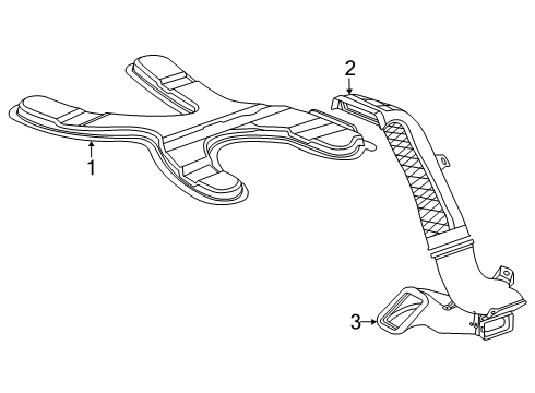 2025 Cadillac Escalade Duct-Auxiliary A/C Air Lower Diagram for 85622322