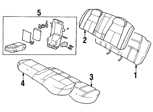 2001 Oldsmobile Aurora Rear Seat Components Diagram