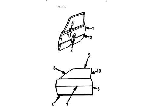 1984 Buick Skylark Reinforce Bar, Front Inner Outer Diagram for 20290589