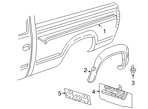 2005 Chevy Silverado 2500 HD Exterior Trim - Pick Up Box Diagram 3 - Thumbnail