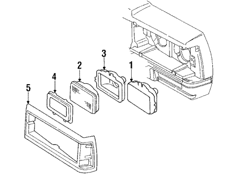 1989 Pontiac Safari Headlamps Diagram